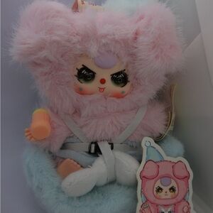 Baby Three Vehicle-Mounted with Special Eyes Pink and Blue Plush Key Holder